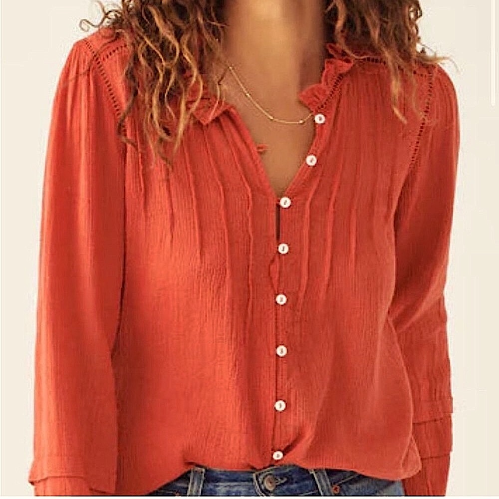 Faherty Women's Rust Blouse